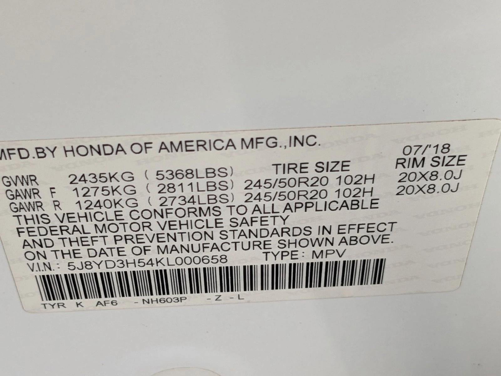 2019 Acura MDX FWD w/Technology Pkg