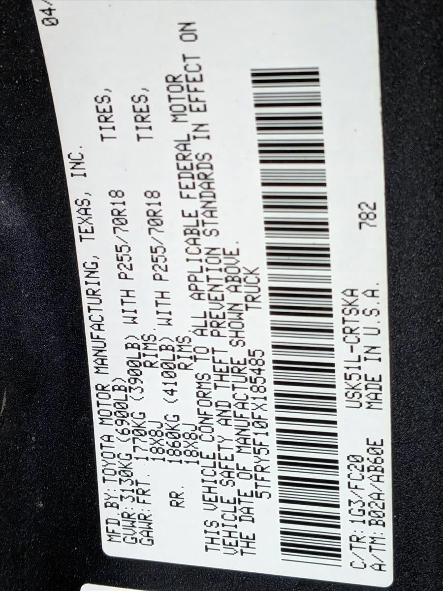 2015 Toyota Tundra 2WD Truck 2WD Double Cab Standard Bed 5.7L V8 SR5 (Natl)