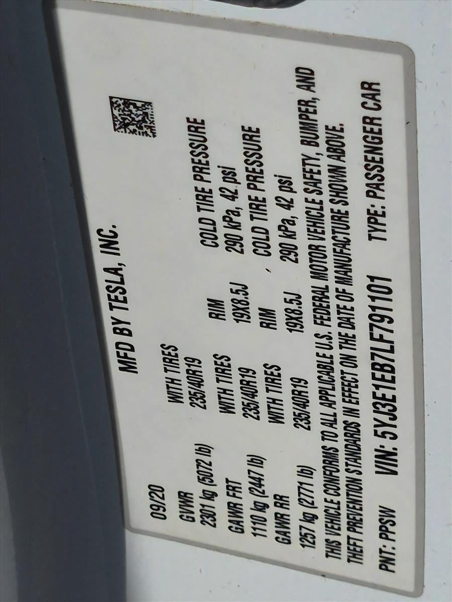 2020 Tesla Model 3 Long Range AWD