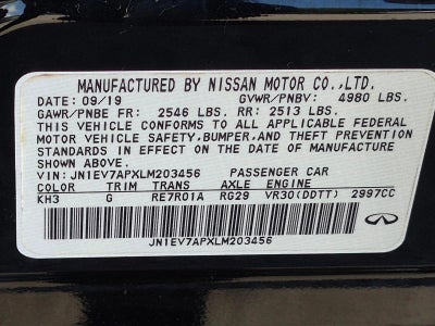 2020 INFINITI Q50 3.0t LUXE RWD