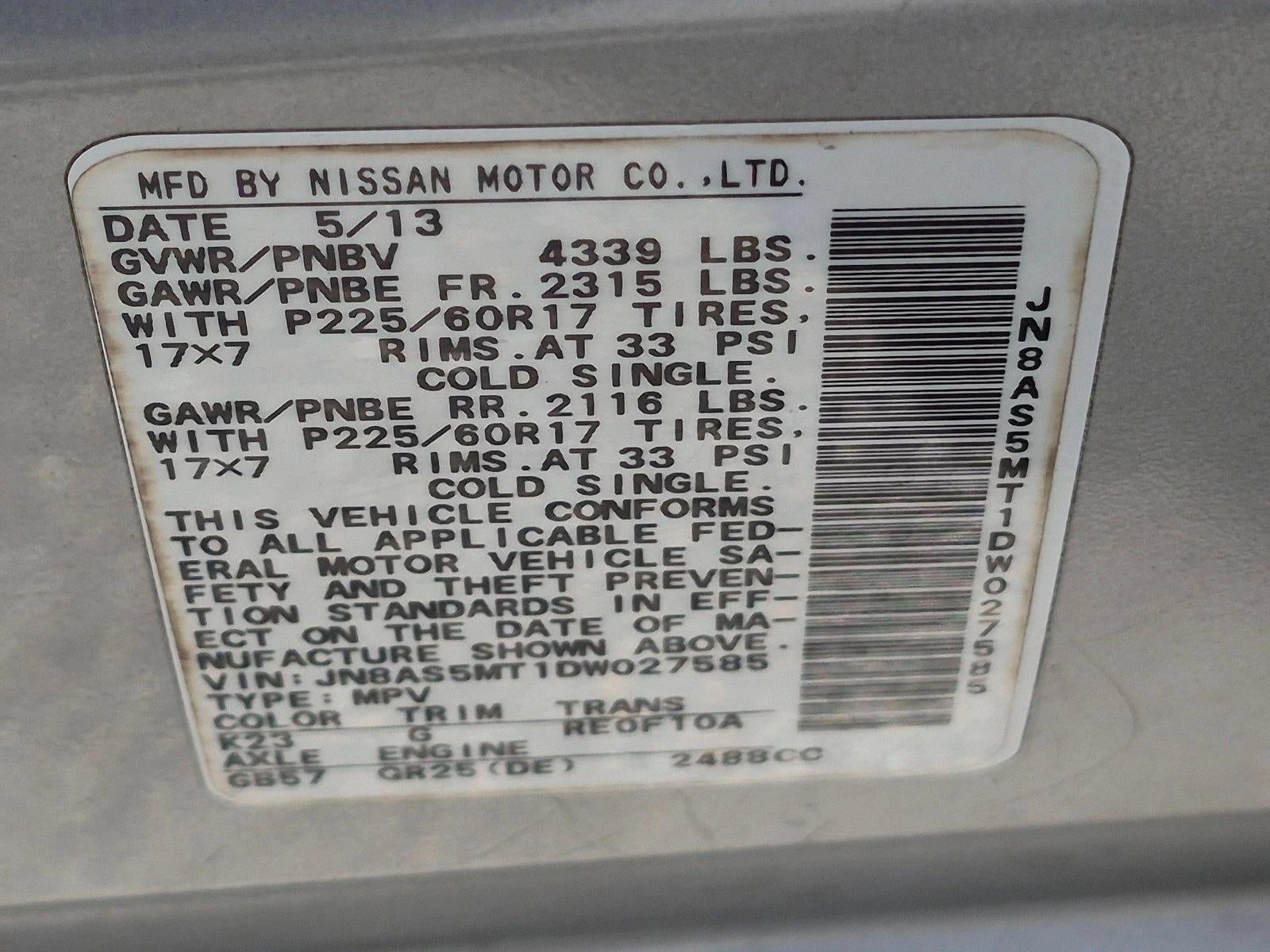 2013 Nissan Rogue FWD 4dr SV