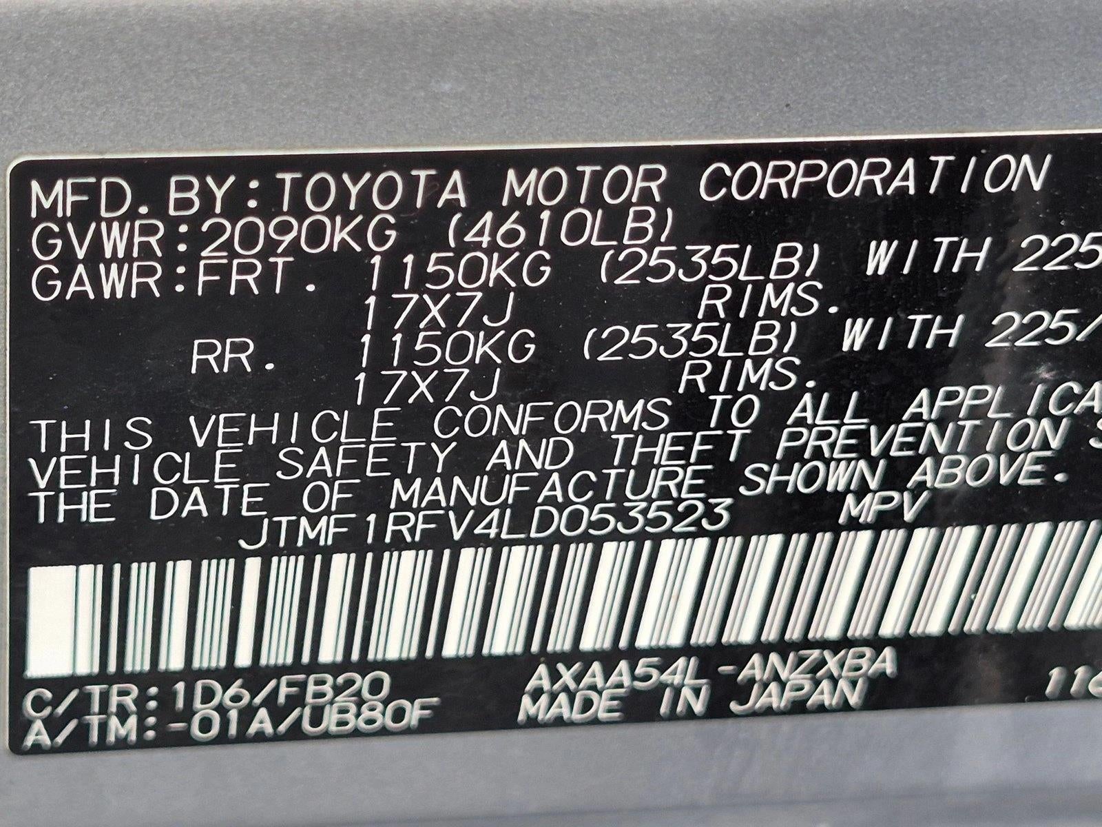 2020 Toyota RAV4 LE AWD (Natl)
