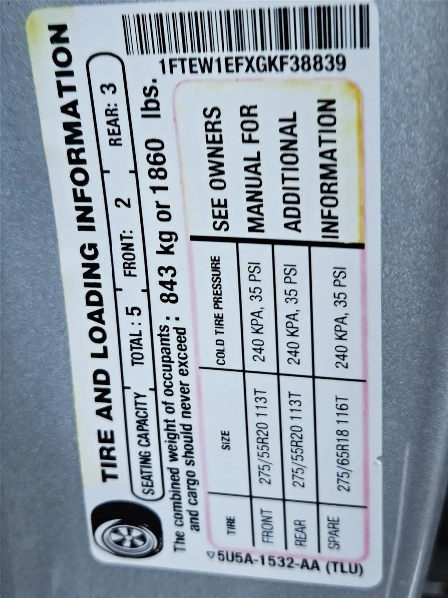 2016 Ford F-150 4WD SuperCrew 5-1/2 Ft Box XLT