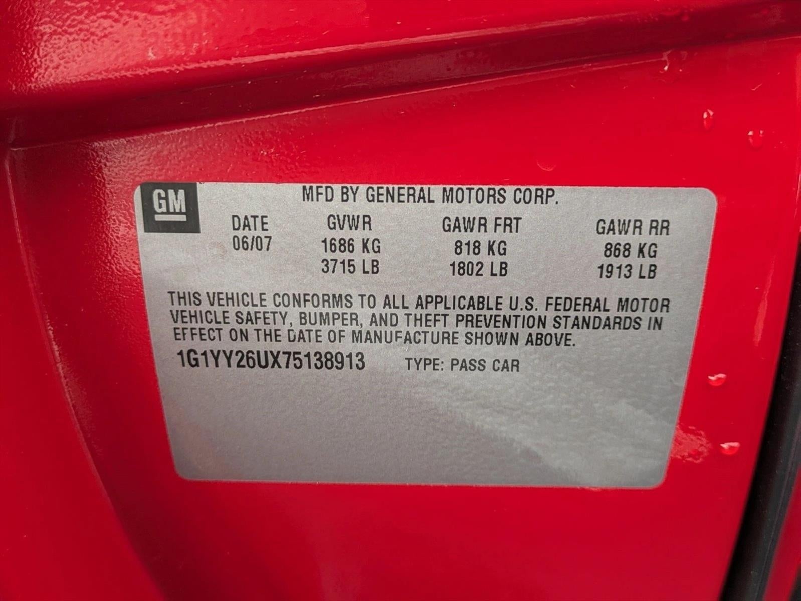 2007 Chevrolet Corvette 2dr Cpe