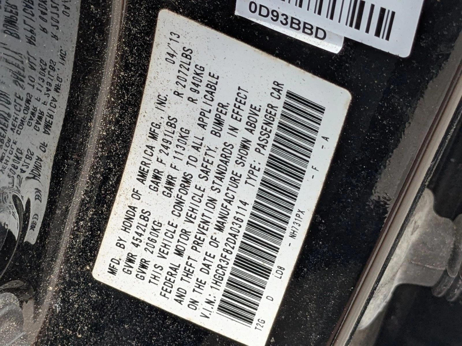 2013 Honda Accord Sedan EX-L V6 Automatic PZEV