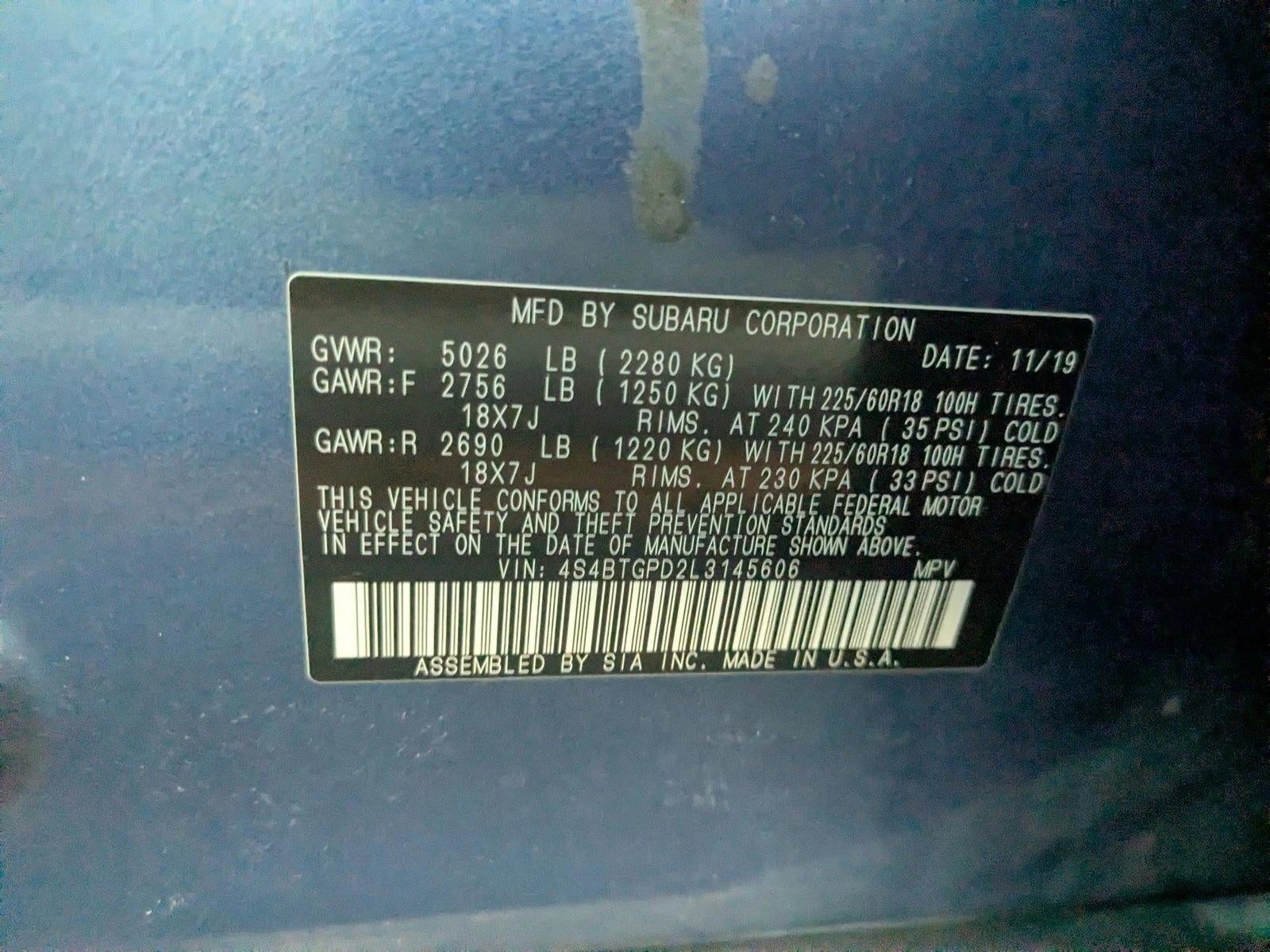 2020 Subaru Outback Touring XT CVT