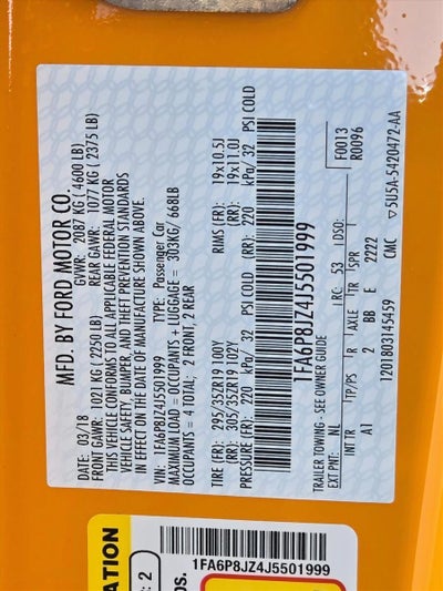 2018 Ford Mustang Shelby GT350 Fastback