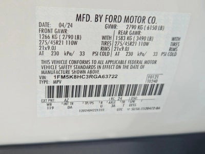 2024 Ford Explorer Platinum 4WD
