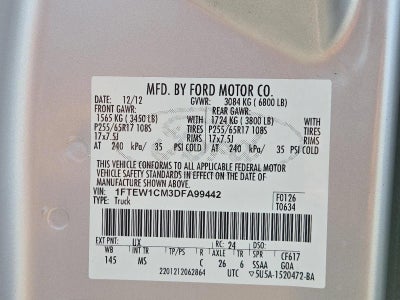 2013 Ford F-150 2WD SuperCrew 5-1/2 Ft Box XLT