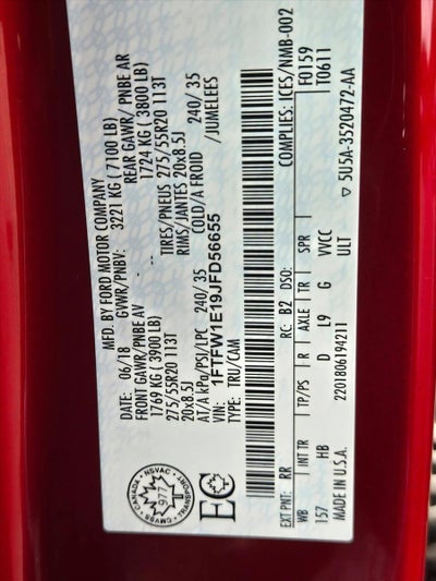 2018 Ford F-150 LARIAT 4WD SuperCrew 5.5' Box