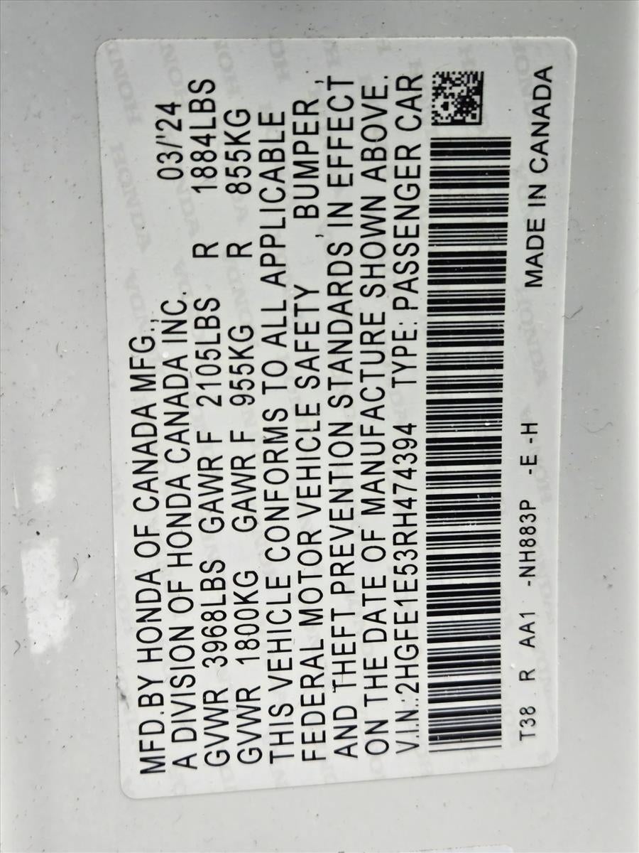 2024 Honda Civic Si Si Manual Sedan