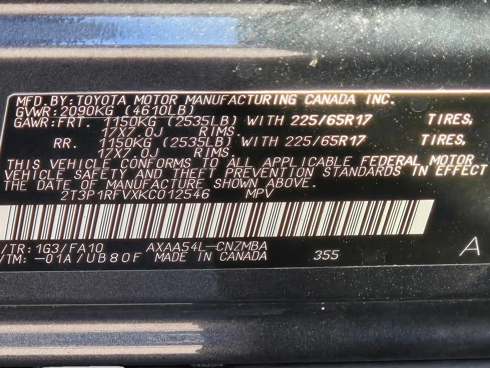 2019 Toyota RAV4 XLE AWD (Natl)