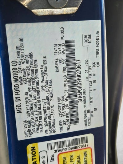 2017 Ford Fusion SE FWD