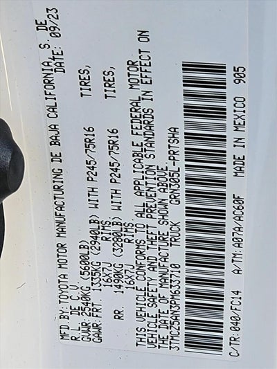 2023 Toyota Tacoma 4WD 4WD SR5 Double Cab 5' Bed V6 AT (GS)