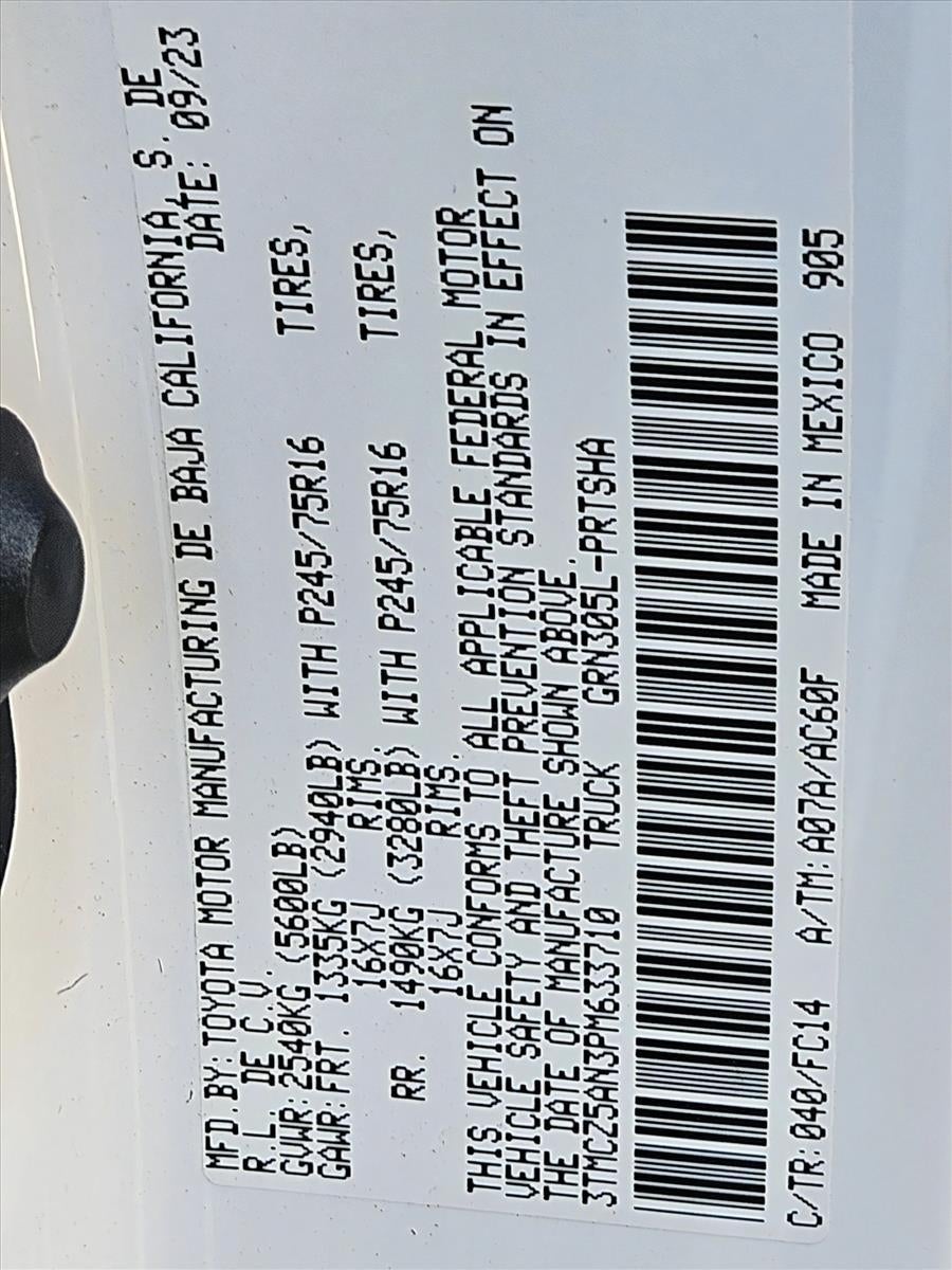 2023 Toyota Tacoma 4WD 4WD SR5 Double Cab 5' Bed V6 AT (GS)