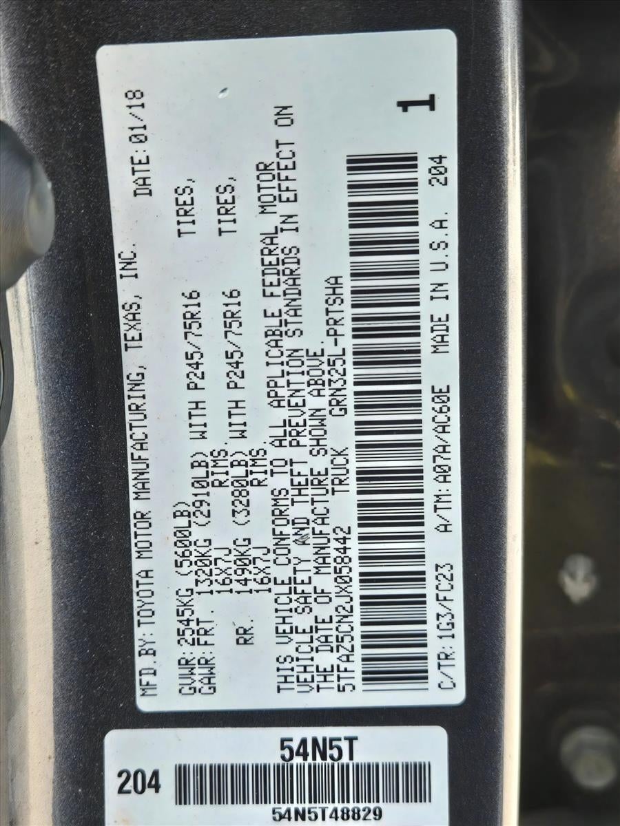 2018 Toyota Tacoma SR5 Double Cab 5' Bed V6 4x2 AT (GS)