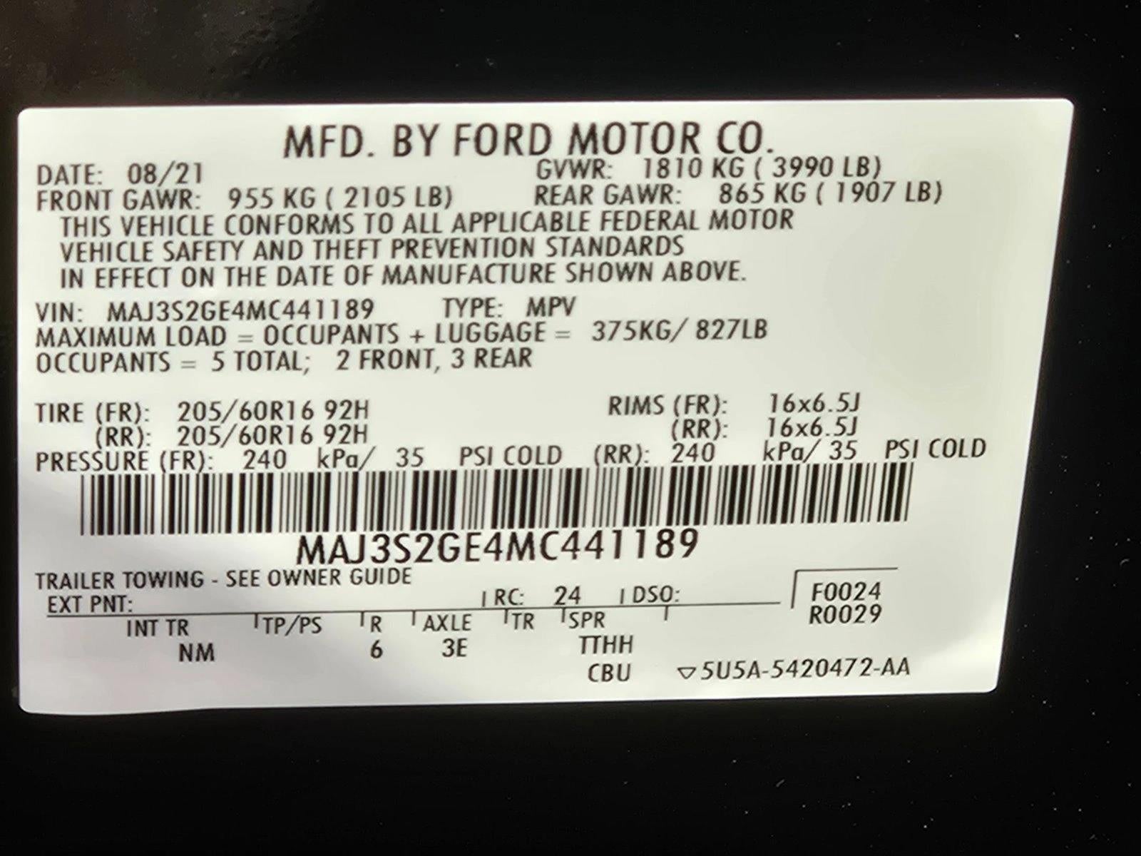 2021 Ford EcoSport SE FWD