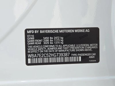 2017 BMW 740i Sedan
