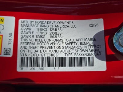 2026 Honda Civic Hatchback Hybrid Sport Touring CVT