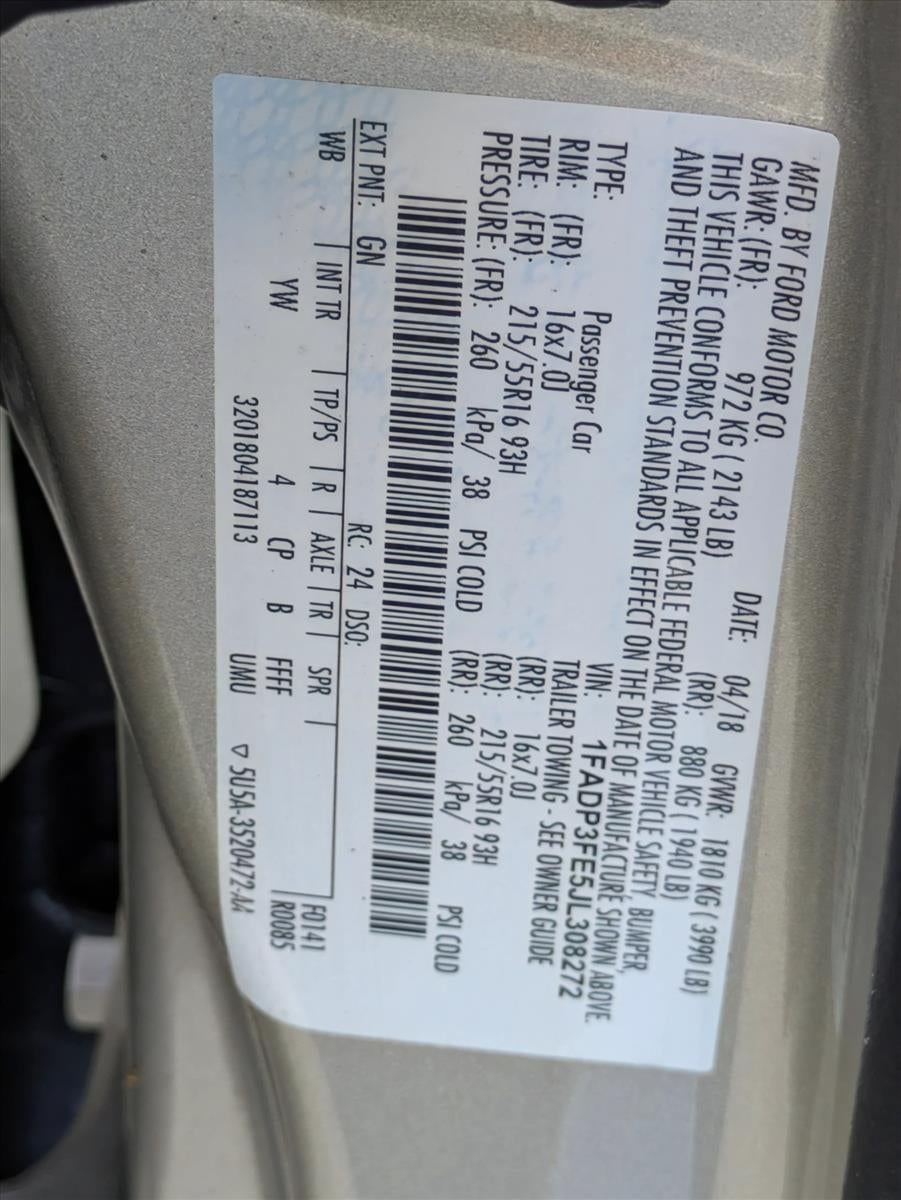 2018 Ford Focus SE Sedan