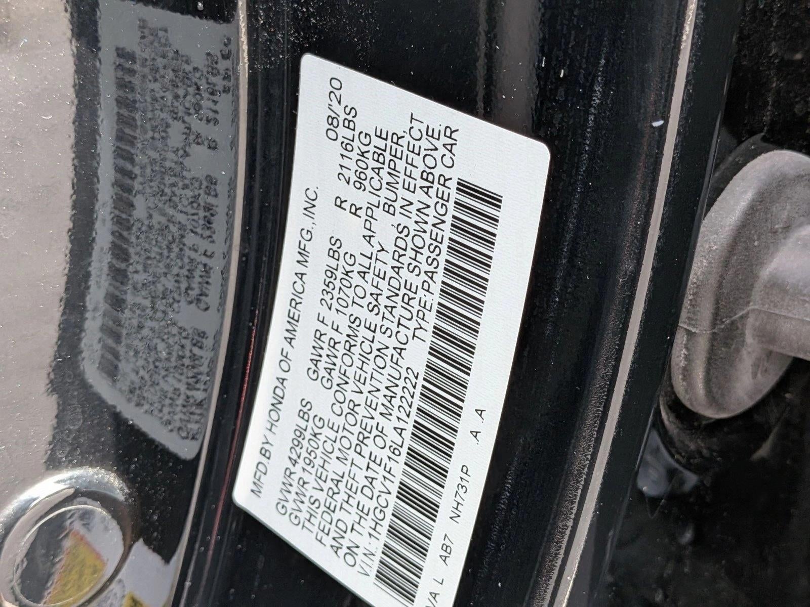 2020 Honda Accord Sedan LX 1.5T CVT