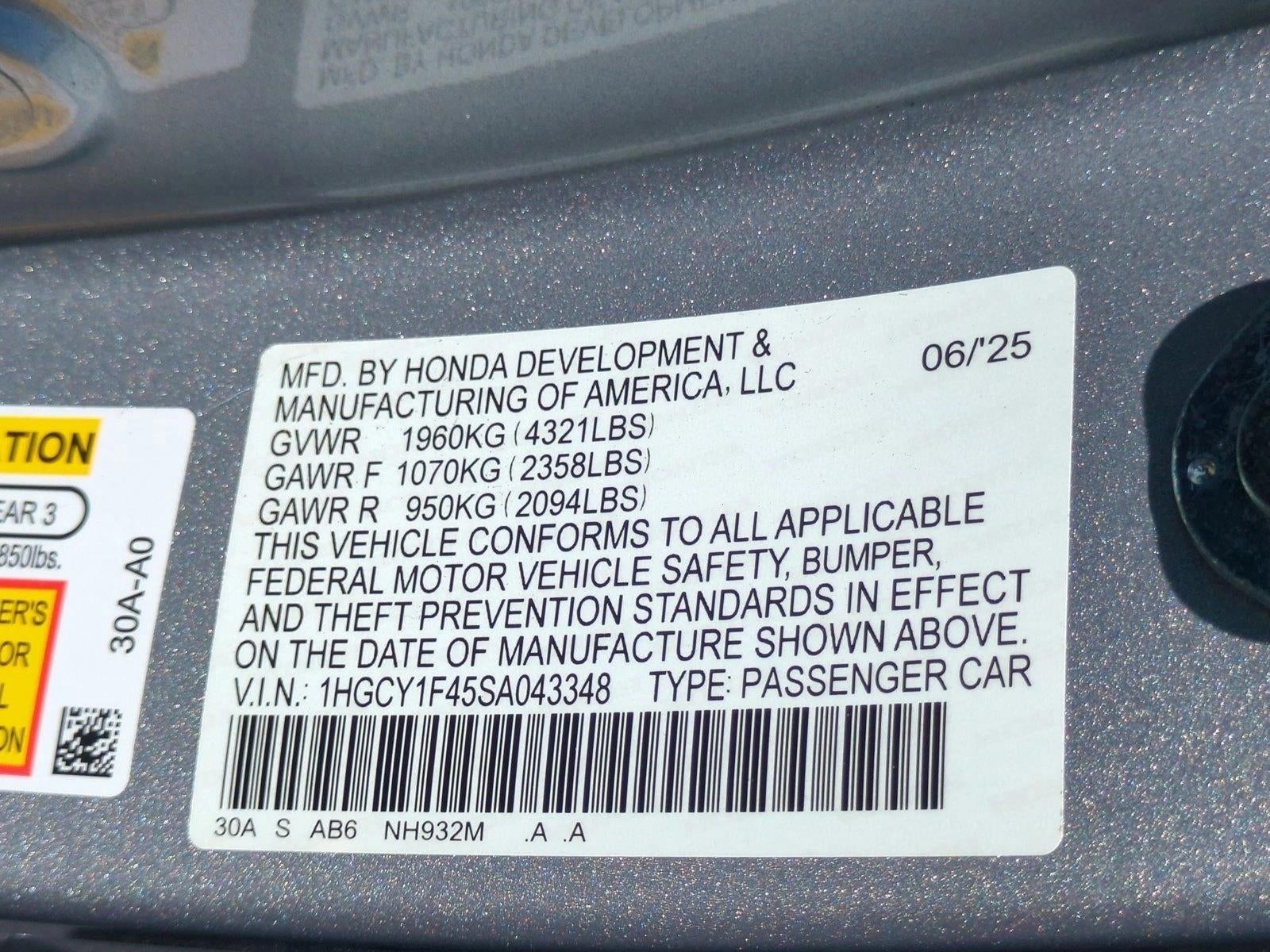 2025 Honda Accord Sedan SE CVT