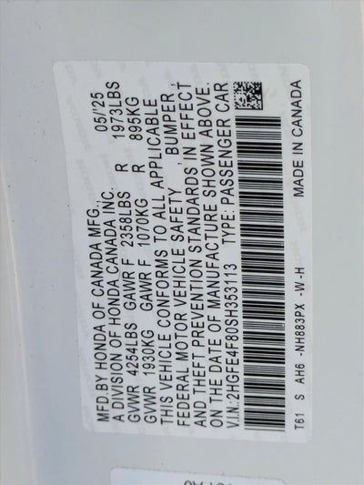 2025 Honda Civic Sedan Hybrid Sport CVT