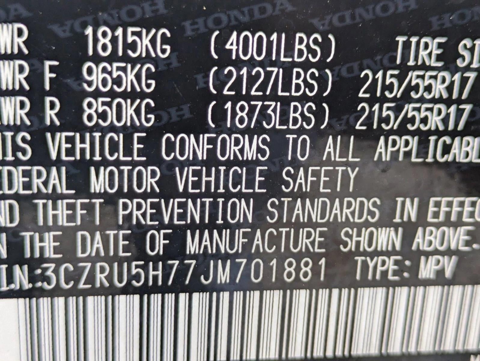 2018 Honda HR-V EX-L Navi 2WD CVT
