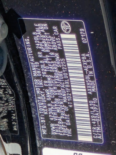 2020 Toyota Avalon Hybrid Limited (Natl)