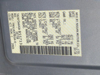 2016 Nissan NVP V8 SL