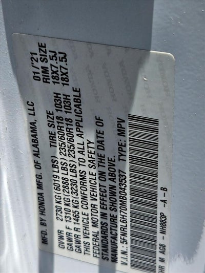 2021 Honda Odyssey EX-L Auto