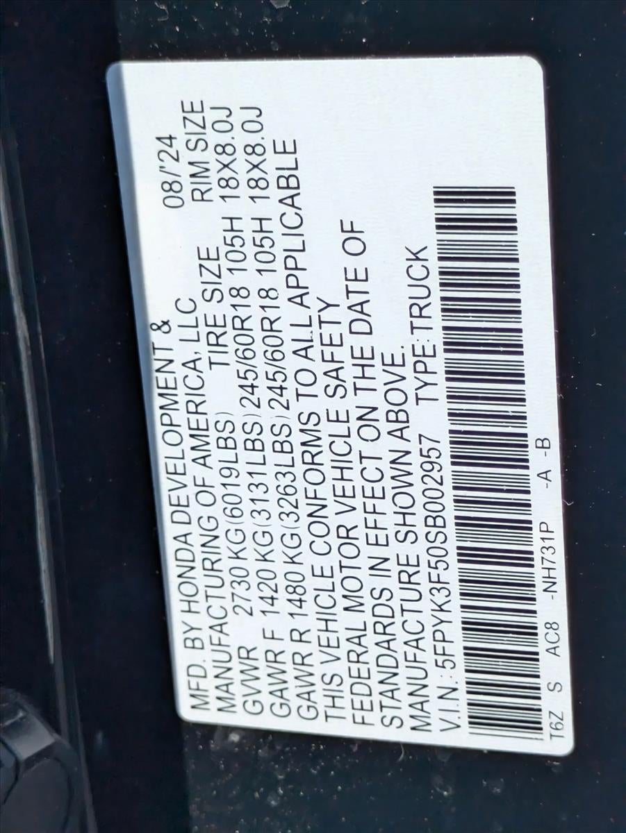 2025 Honda Ridgeline RTL AWD