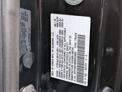 2019 Honda Ridgeline Black Edition AWD