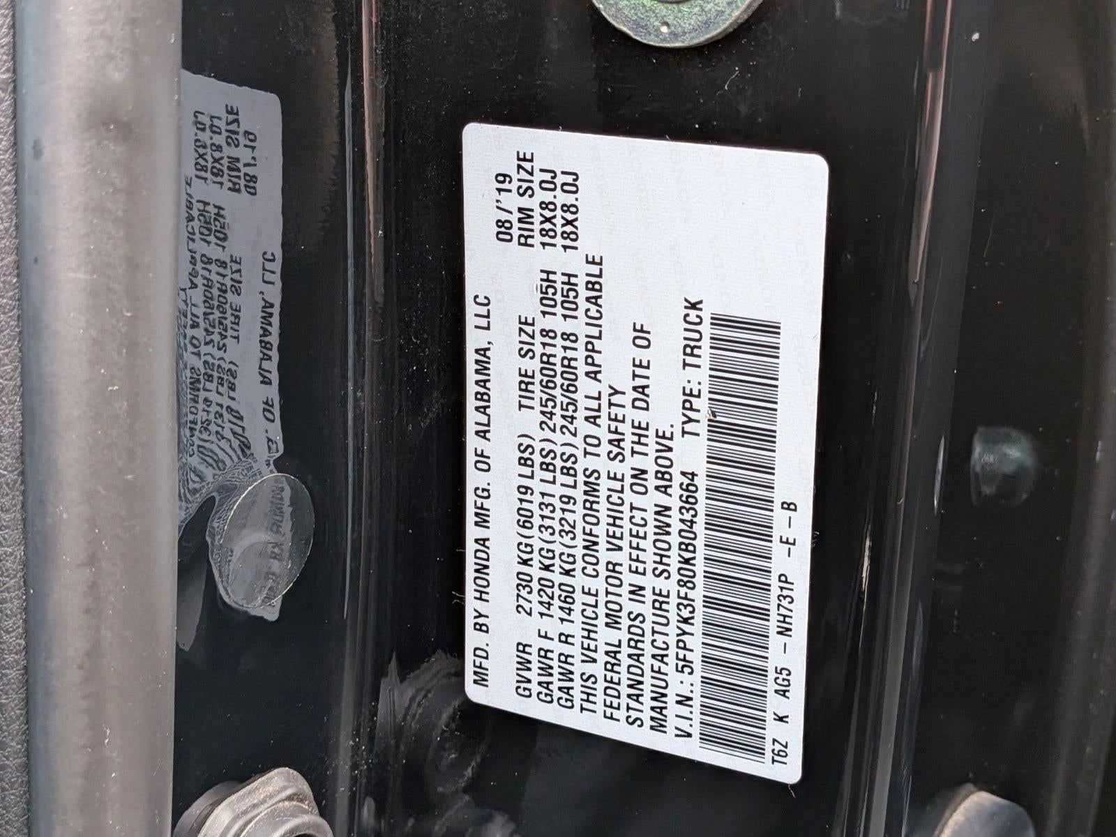 2019 Honda Ridgeline Black Edition AWD