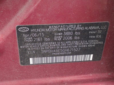 2016 Hyundai ELANTRA 4dr Sdn Auto Limited