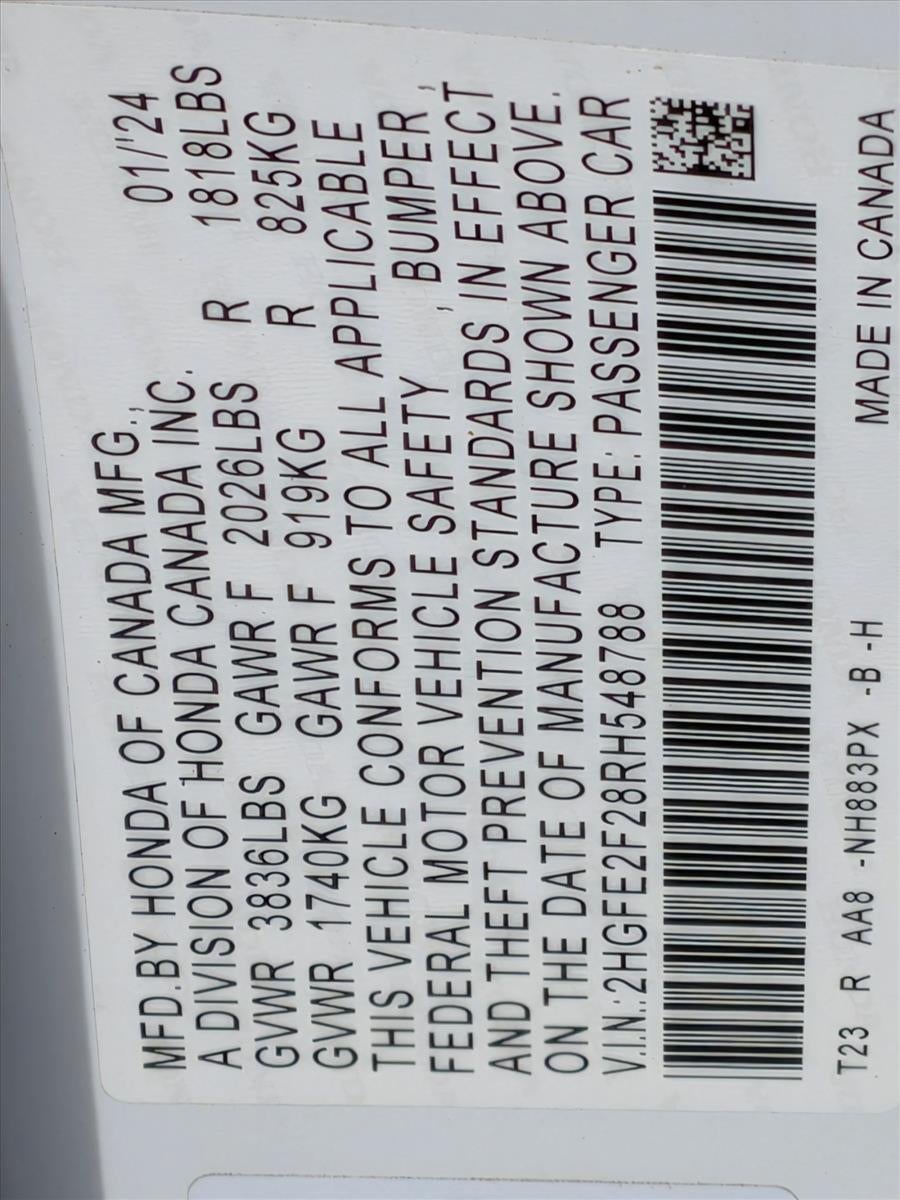 2024 Honda Civic Sedan LX CVT