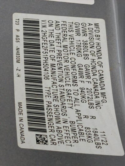 2023 Honda Civic Sedan Sport CVT