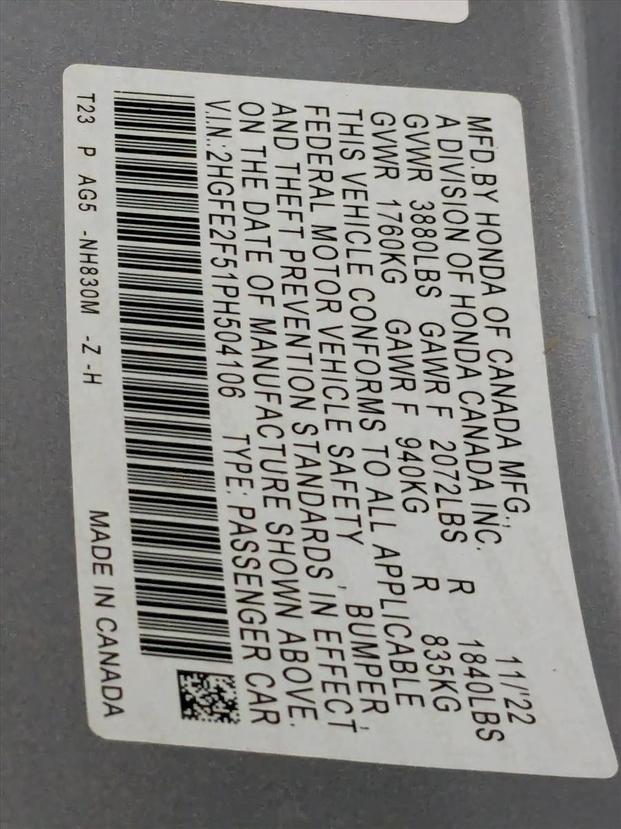 2023 Honda Civic Sedan Sport CVT