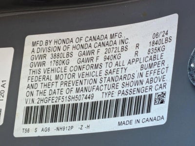 2025 Honda Civic Sedan Sport CVT