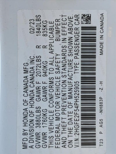 2023 Honda Civic Sedan Sport CVT