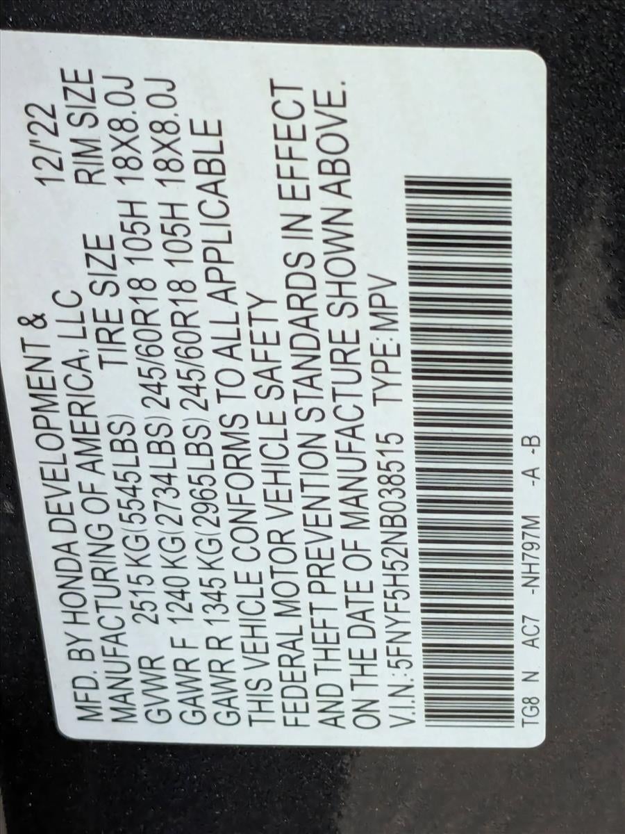 2022 Honda Pilot EX-L 2WD