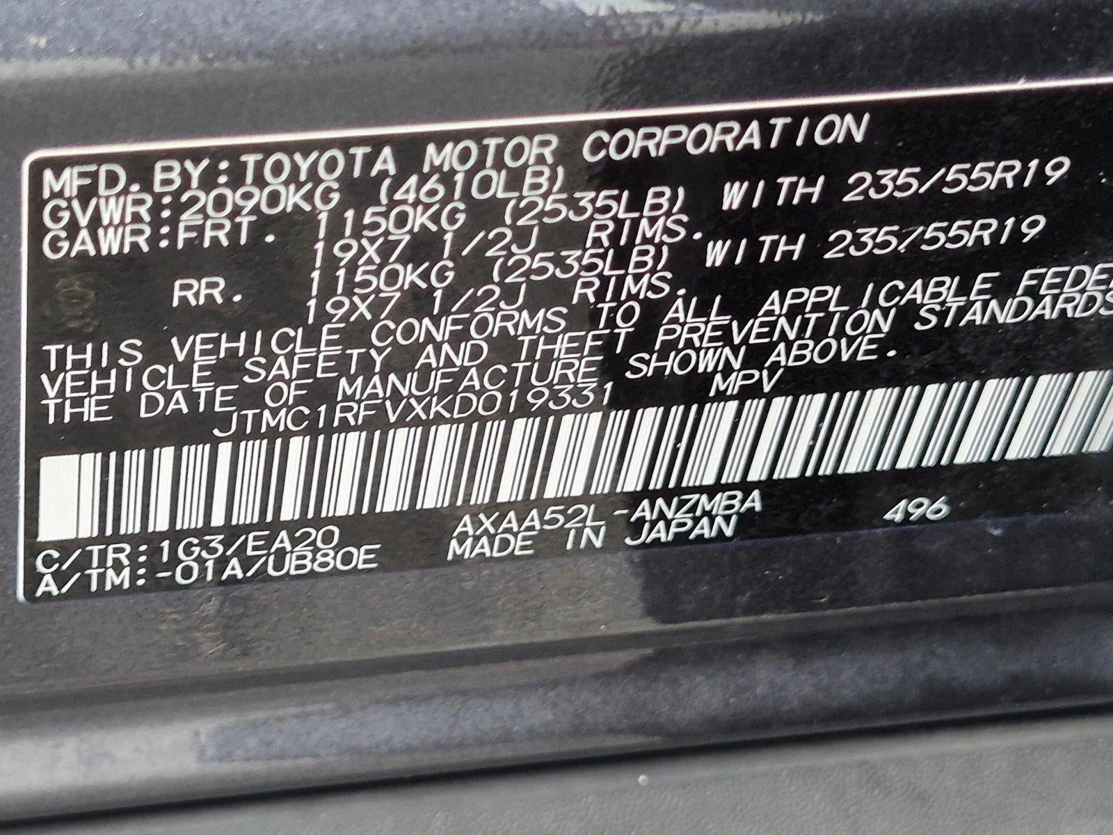 2019 Toyota RAV4 XLE Premium FWD (Natl)