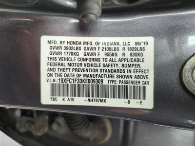2019 Honda Civic Sedan EX CVT