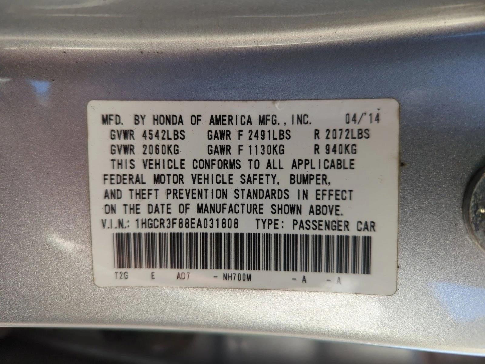 2014 Honda Accord Sedan EX-L V6 Automatic with Navigation