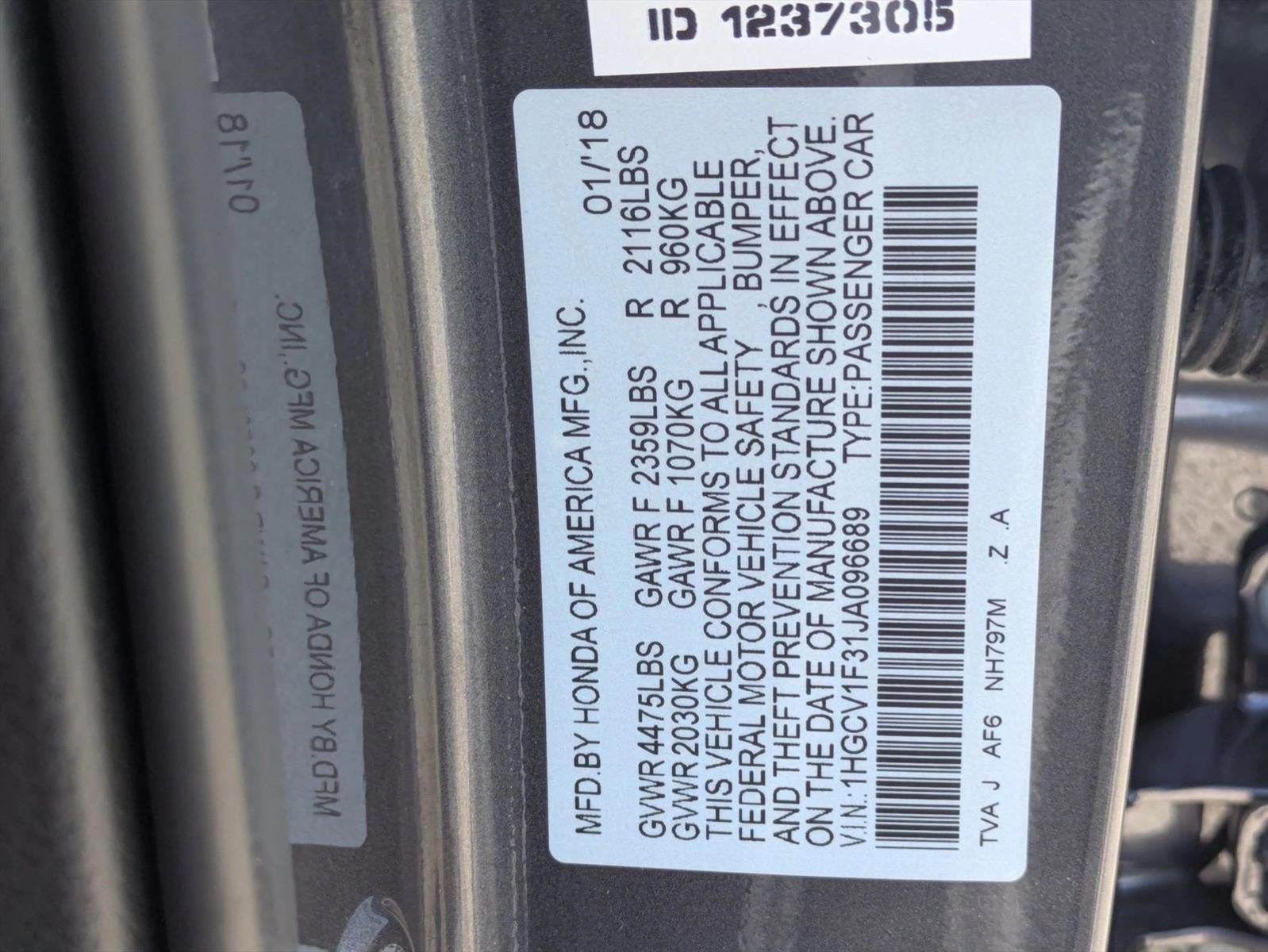 2018 Honda Accord Sedan Sport 1.5T CVT