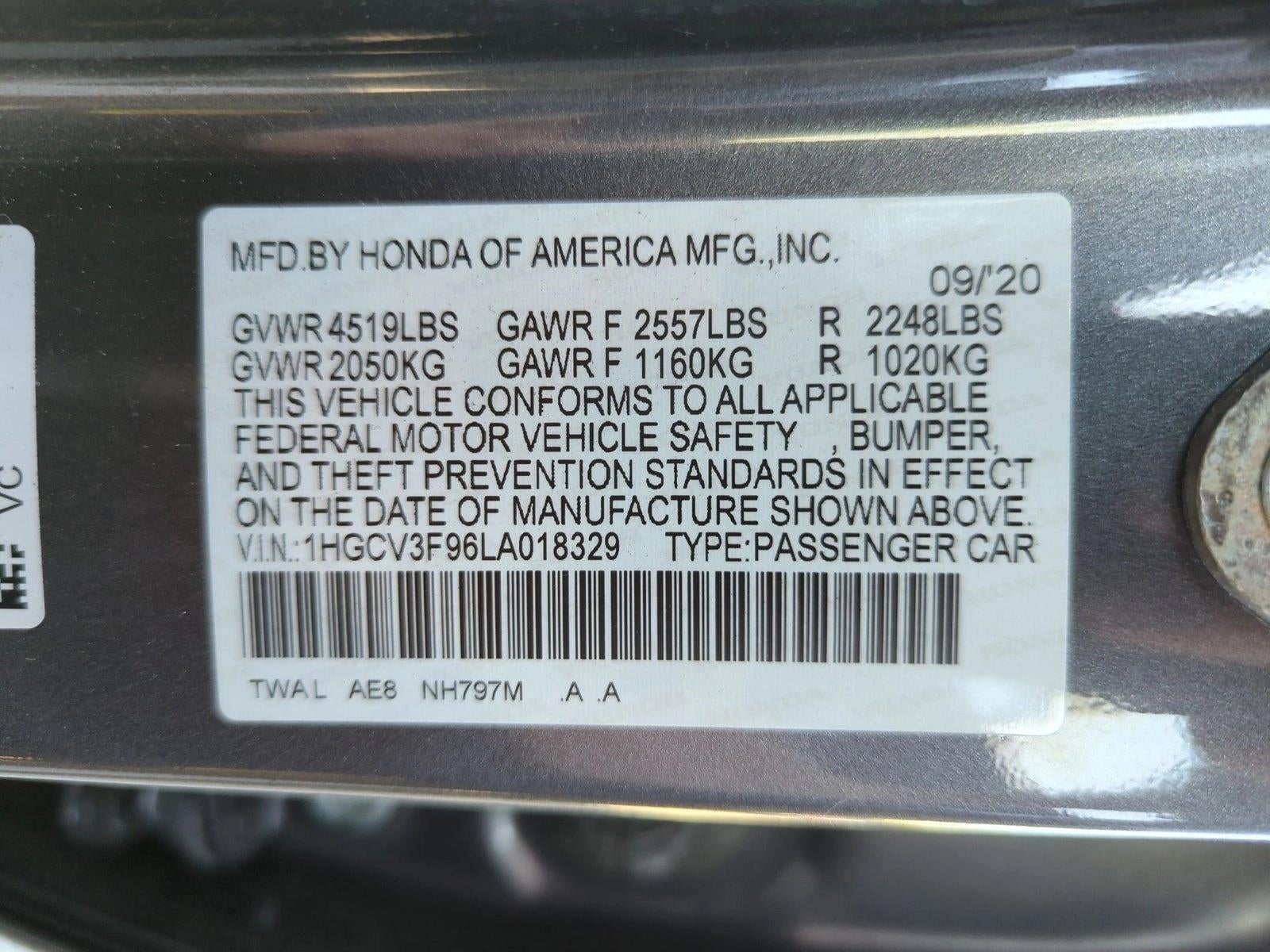 2020 Honda Accord Hybrid Touring Sedan