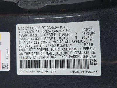 2024 Honda Civic Sedan Touring CVT