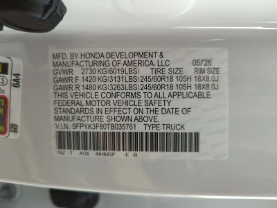 2026 Honda Ridgeline Black Edition AWD
