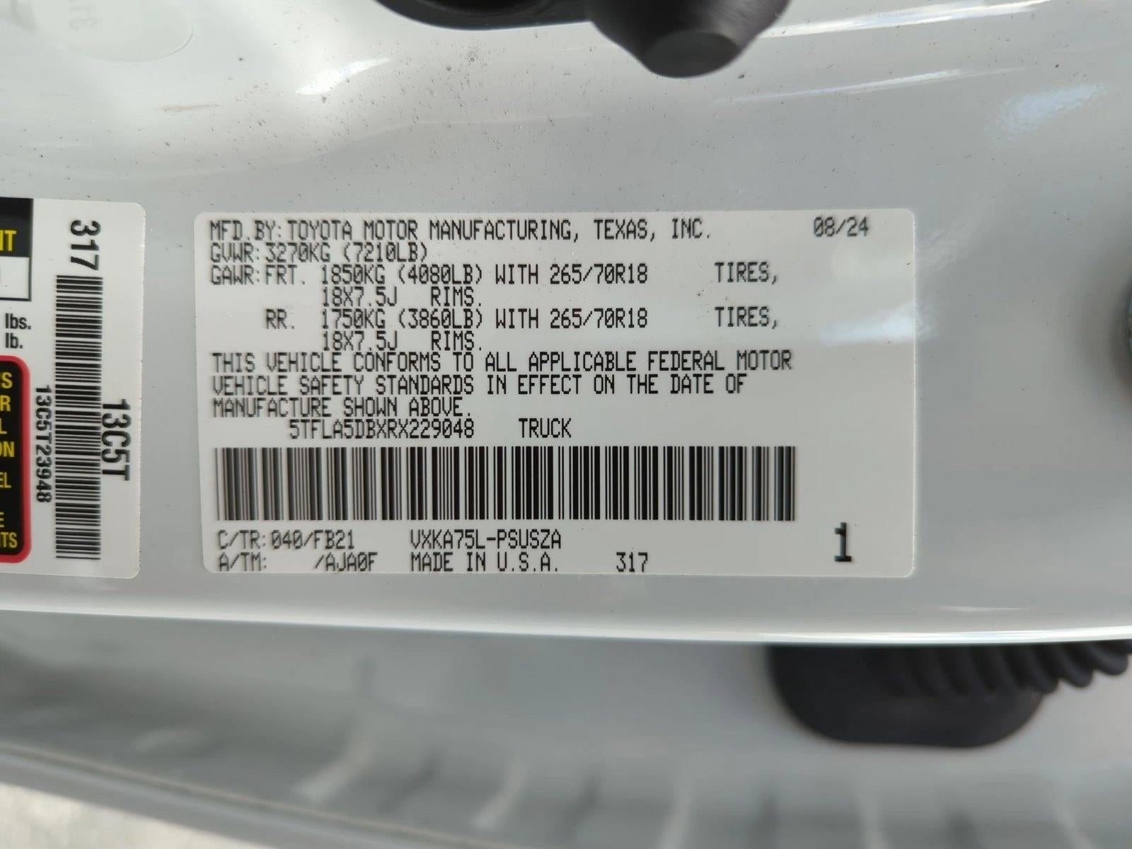 2024 Toyota Tundra 4WD 4WD SR5 CrewMax 5.5' Bed (SE)