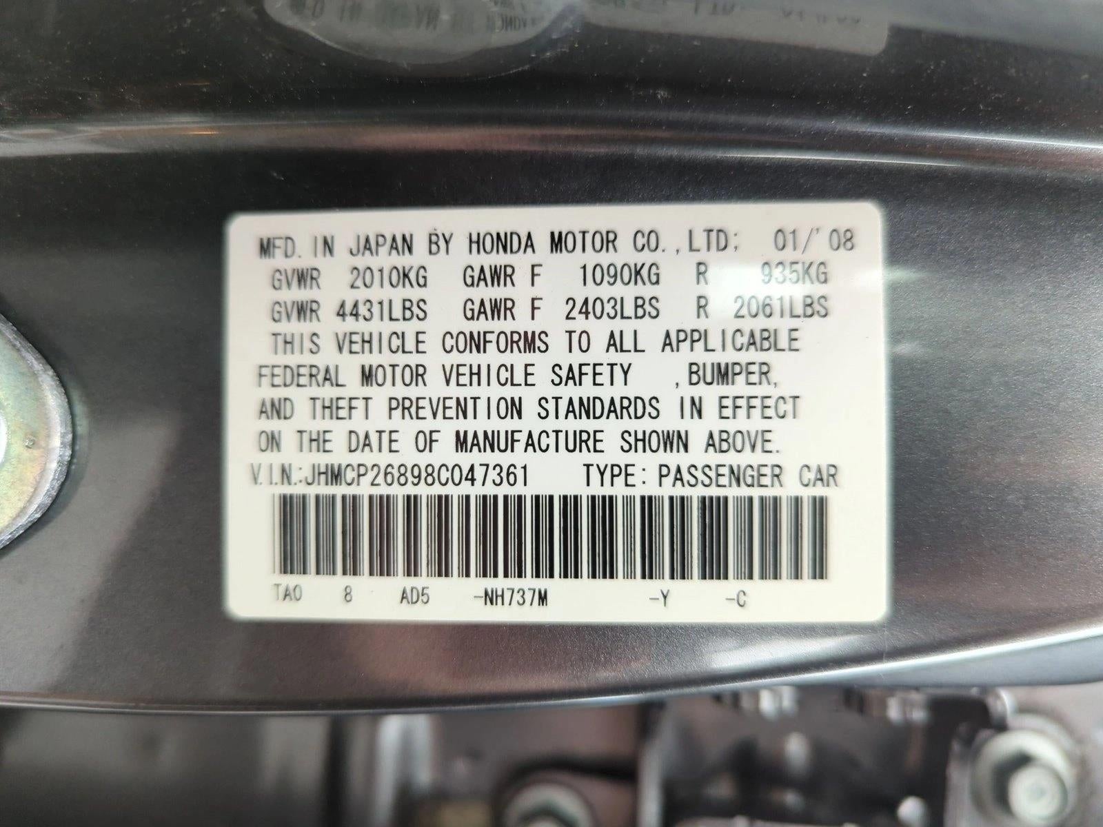 2008 Honda Accord Sedan 4-Door I4 Automatic EX-L